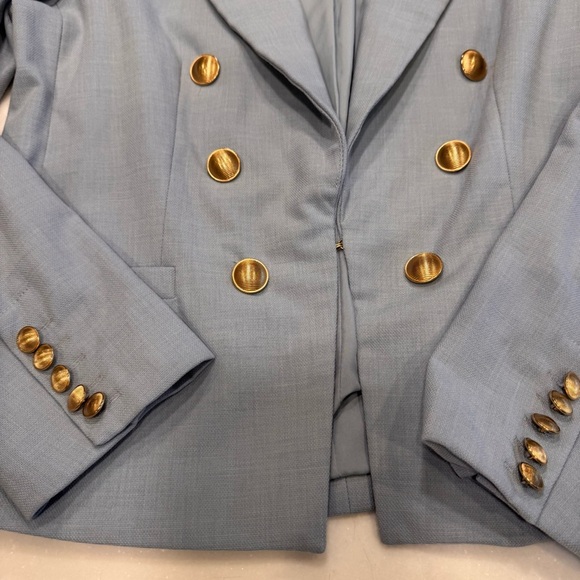 House of Harlow 1960 X Revolve Women’s Powder Blue Blazer Jacket Sz Medium - Picture 9 of 11